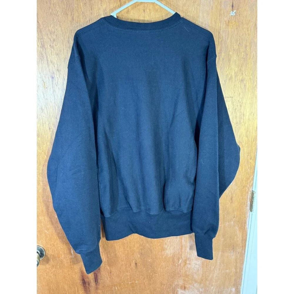 Vintage Q95 Rock N’‎ Roll Radio Station Crewneck Black Sweater Lee Large USA